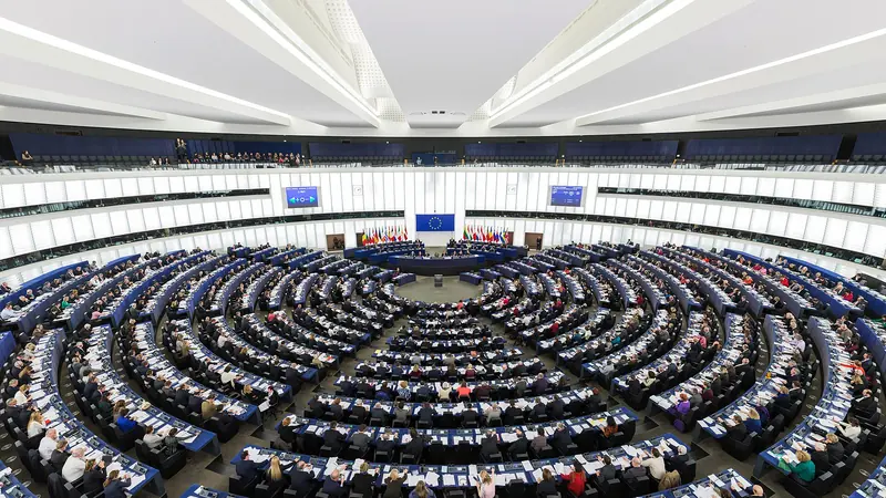 The European Parliament hemicycle in Strasbourg