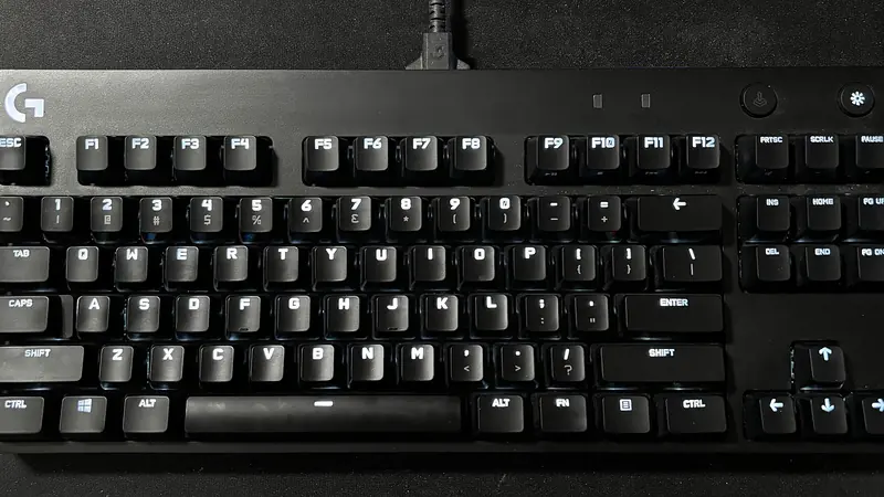 A Logitech G PRO gaming keyboard