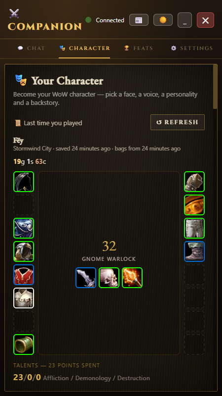 The Character panel