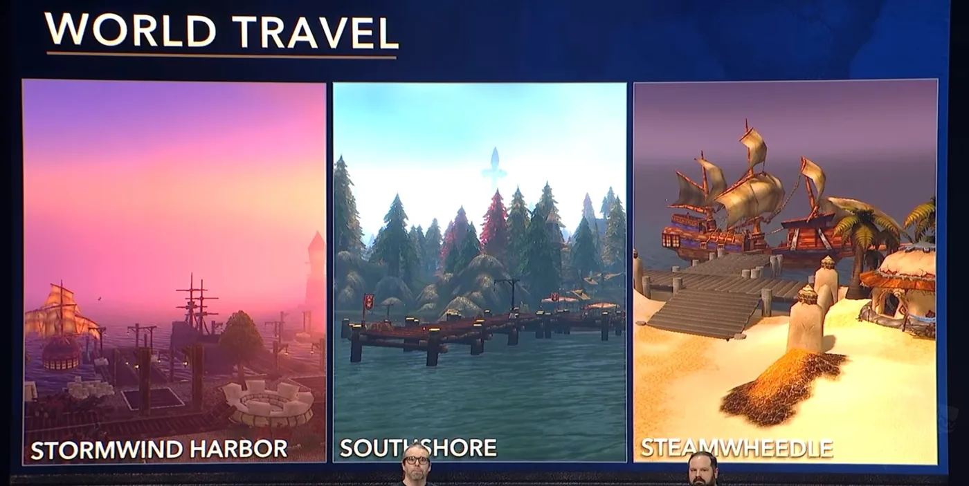 New and revived ports: Stormwind Harbor, Southshore and Steamwheedle.